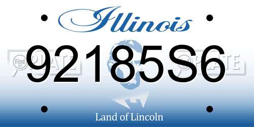 92185S6 Illinois License Plate