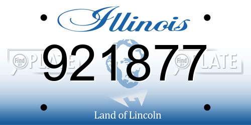 921877 Illinois License Plate
