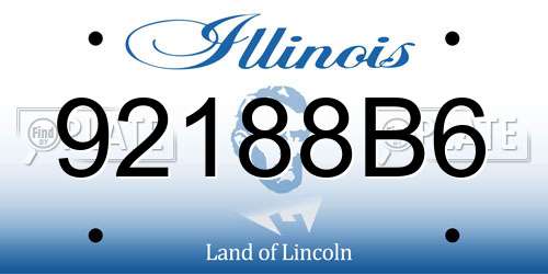 92188B6 Illinois License Plate