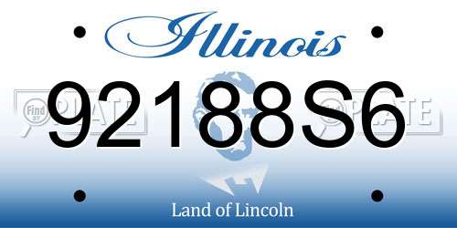 92188S6 Illinois License Plate