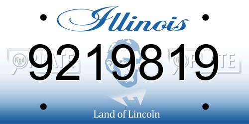 9219819 Illinois License Plate
