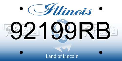 92199RB Illinois License Plate