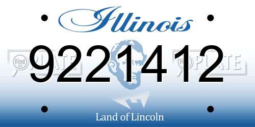 9221412 Illinois License Plate