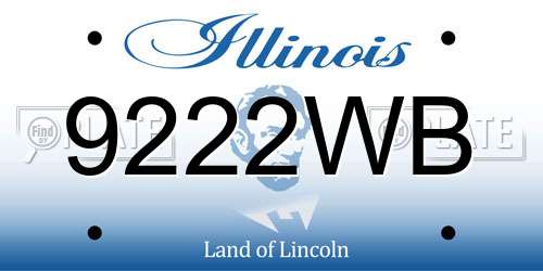9222WB Illinois License Plate