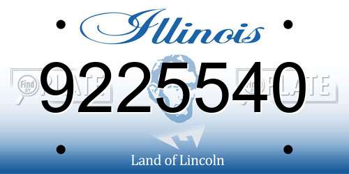9225540 Illinois License Plate