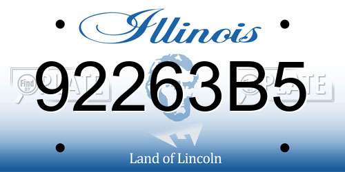 92263B5 Illinois License Plate