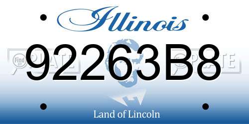 92263B8 Illinois License Plate