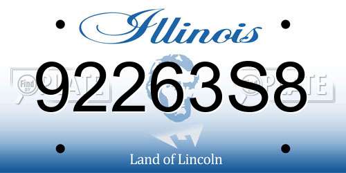 92263S8 Illinois License Plate