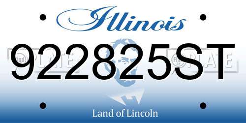 922825ST Illinois License Plate