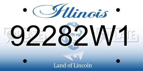 92282W1 Illinois License Plate