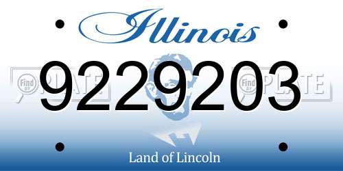 9229203 Illinois License Plate