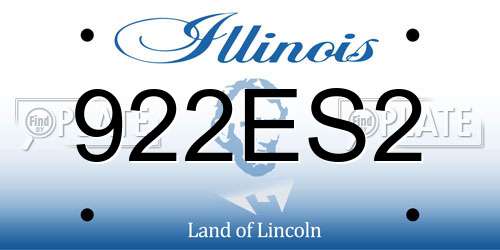 922ES2 Illinois License Plate