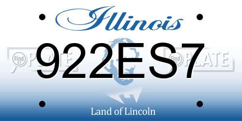 922ES7 Illinois License Plate