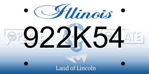 922K54 Illinois License Plate