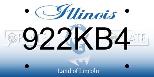 922KB4 Illinois License Plate