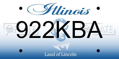 922KBA Illinois License Plate