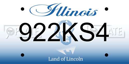 922KS4 Illinois License Plate