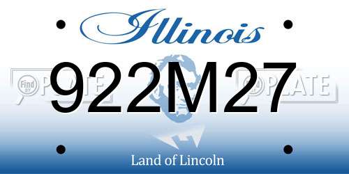 922M27 Illinois License Plate