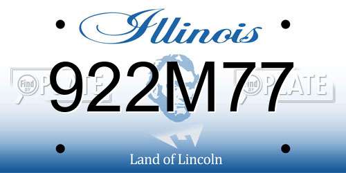 922M77 Illinois License Plate