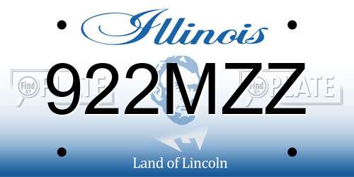 922MZZ Illinois License Plate