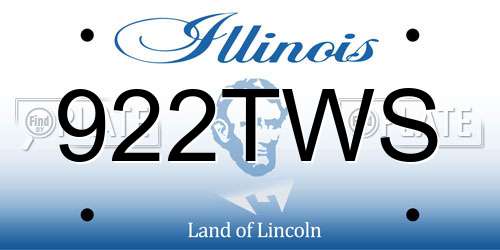 922TWS Illinois License Plate