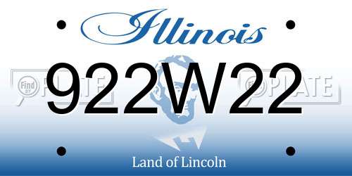 922W22 Illinois License Plate