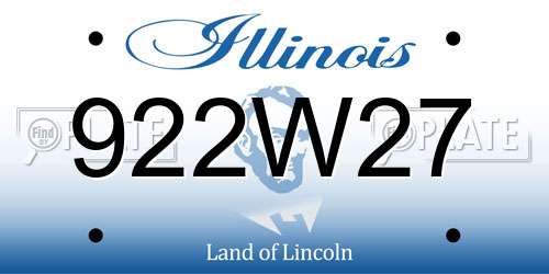 922W27 Illinois License Plate