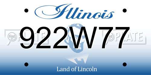 922W77 Illinois License Plate