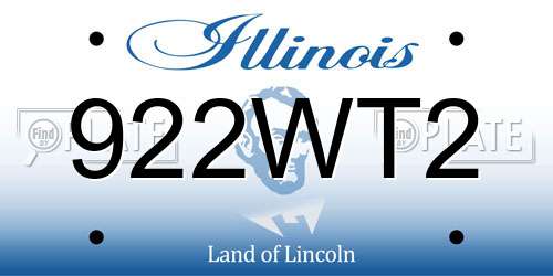 922WT2 Illinois License Plate