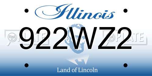 922WZ2 Illinois License Plate