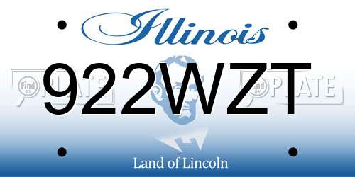 922WZT Illinois License Plate
