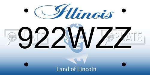 922WZZ Illinois License Plate