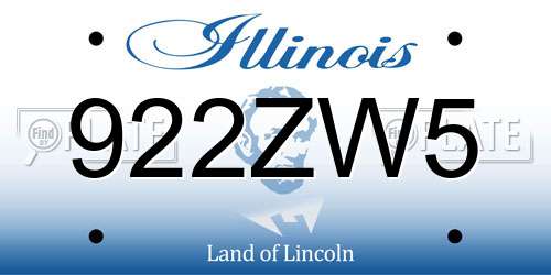922ZW5 Illinois License Plate