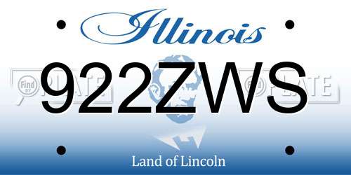 922ZWS Illinois License Plate