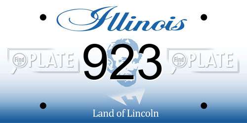 923 Illinois License Plate