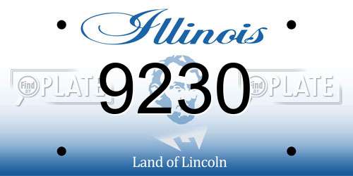 9230 Illinois License Plate