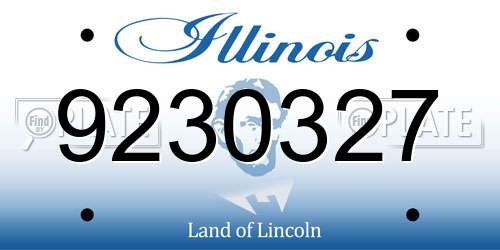 9230327 Illinois License Plate