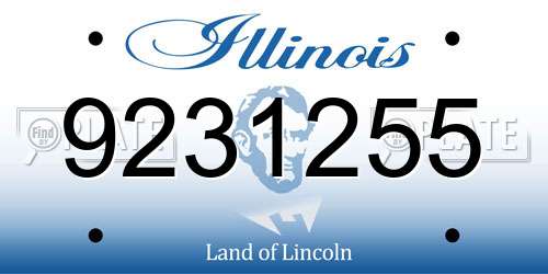 9231255 Illinois License Plate