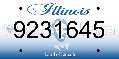 9231645 Illinois License Plate