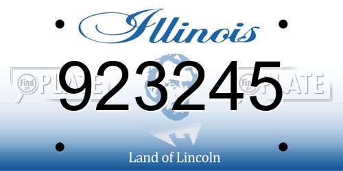 923245 Illinois License Plate
