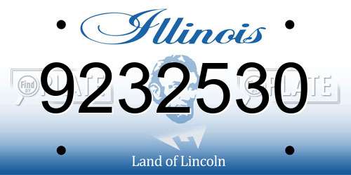 9232530 Illinois License Plate
