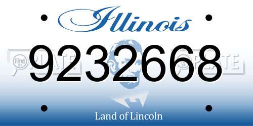 9232668 Illinois License Plate