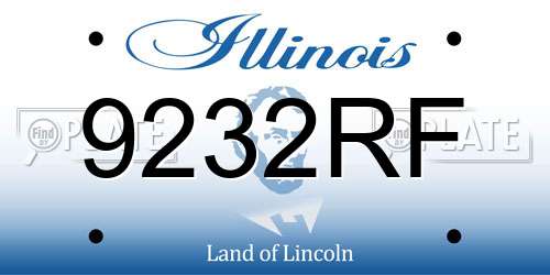 9232RF Illinois License Plate