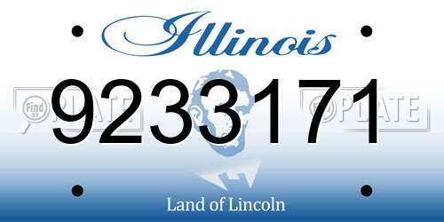 9233171 Illinois License Plate
