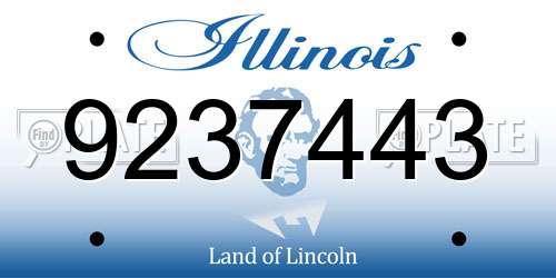 9237443 Illinois License Plate