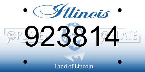 923814 Illinois License Plate