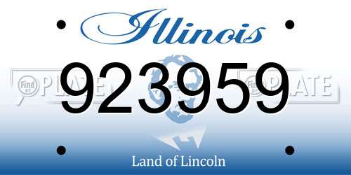923959 Illinois License Plate