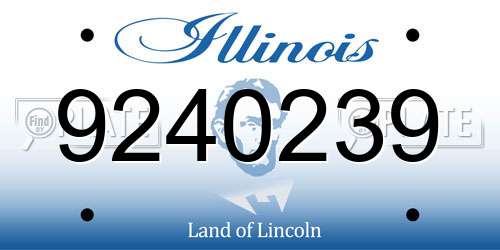 9240239 Illinois License Plate