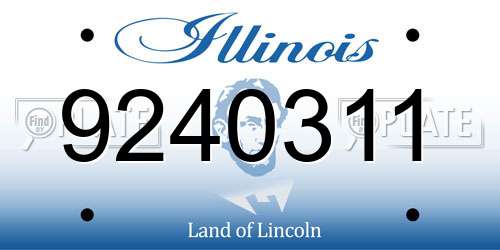9240311 Illinois License Plate