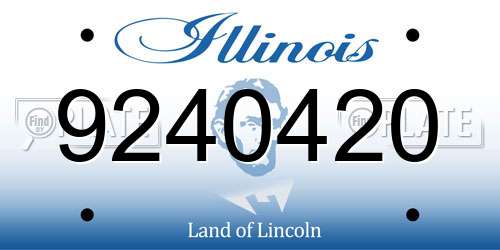 9240420 Illinois License Plate
